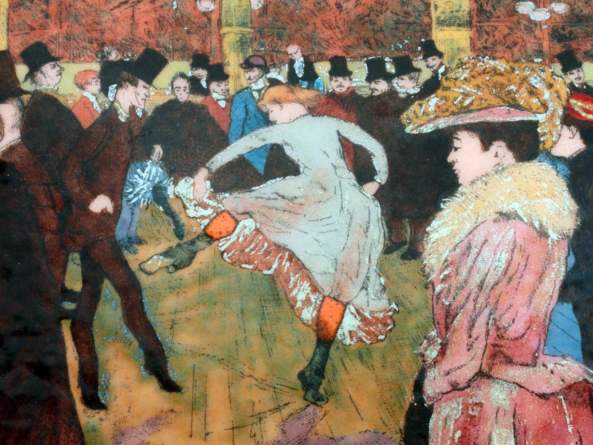 AFTER TOULOUSE LAUTREC ENAMEL ON COPPER PLATE PIC-2